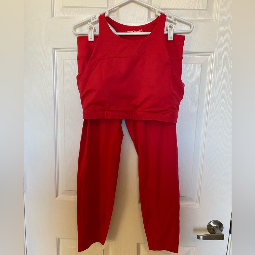 Outdoor Voices TechSweat Set Crop Top + 7/8 Flex Leggings